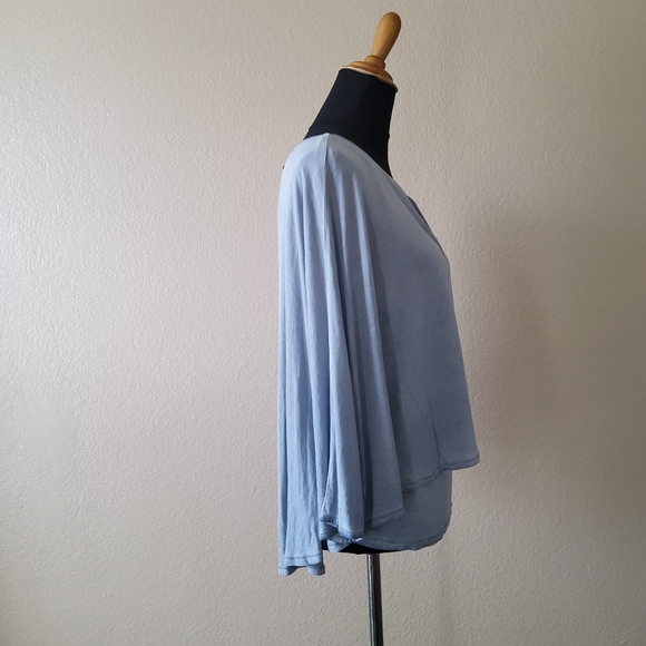 XCVI Wearables Overlay Knit Top Size S Blue New - Picture 4 of 9